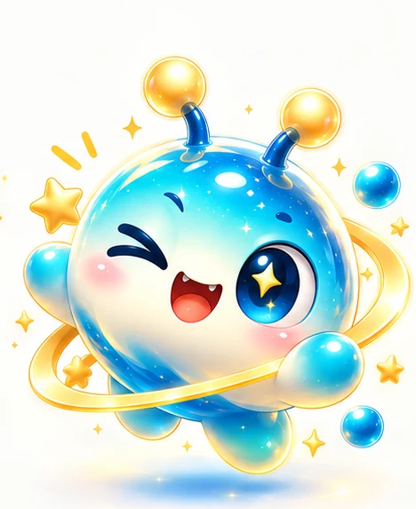 Winking Ponpo giving a playful smile